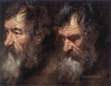  Anthony Painting - Studies of a Mans Head Baroque court painter Anthony van Dyck
